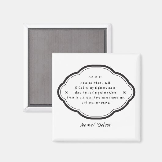Bibelschrift Psalm 4-1 Magnet (Vorderseite/Rückseite)