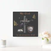 Bibelschrift Quadratische Wanduhr (Zuhause)