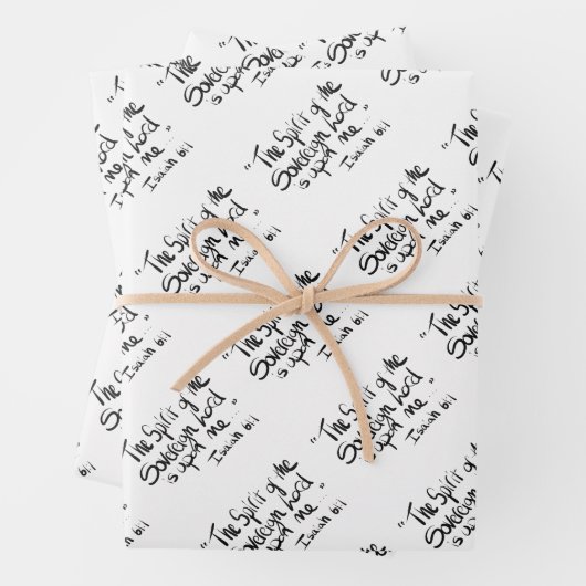 Bibelschrift religiöses Zitat Geschenkpapier Set (Beispiel)