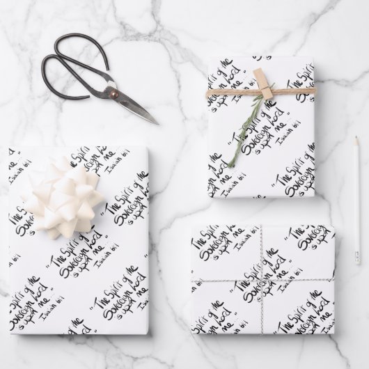 Bibelschrift religiöses Zitat Geschenkpapier Set (Vorderseite)