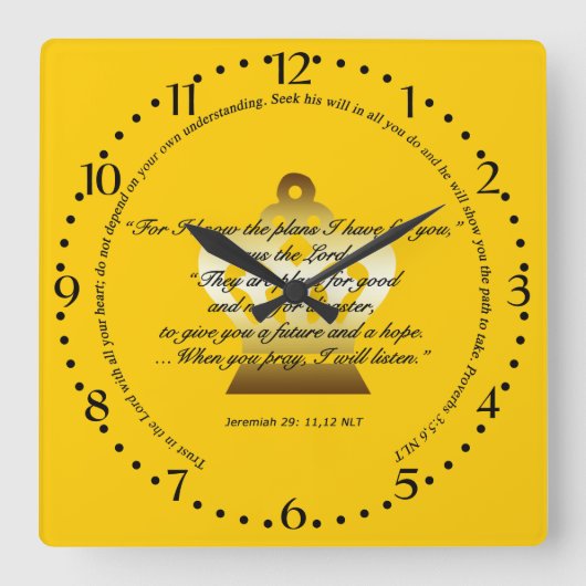 Bibelschrift Wall Clock Quadratische Wanduhr (Vorderseite)