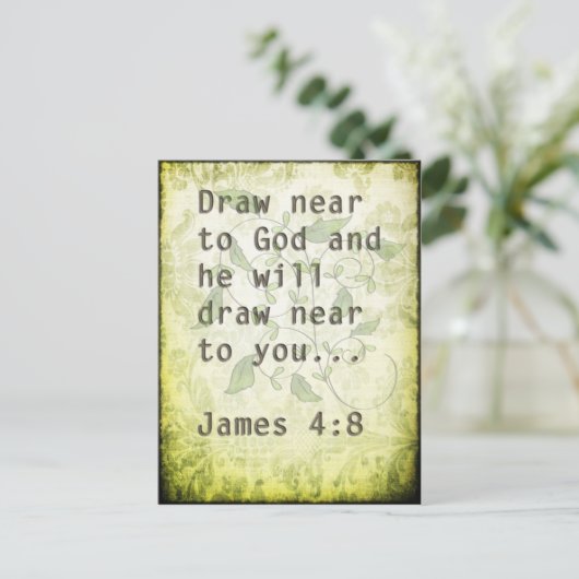 Bibelschrift zitieren Vintage Grunge-Postkarte Postkarte (Stehend Vorderseite)