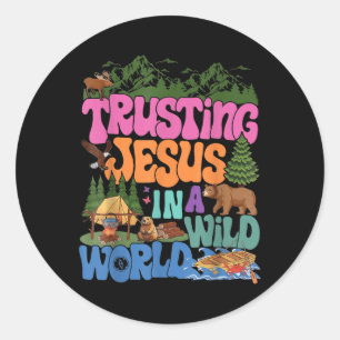 Bibelschule Vbs 2025 Kid Camp, das Jesus in W vert Runder Aufkleber