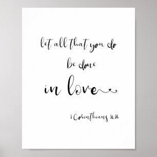 Bibelscripture-Korinther-modernes Minimalistisches Poster