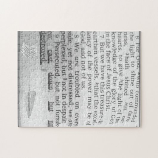 Bibelskripte nach unten, aber nicht zerstörte Seit Puzzle (Horizontal)