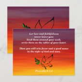 Bibelspeicher-Sprichwörter 3:3-4 Liebe & Tragfähig Postkarte (Vorne/Hinten)