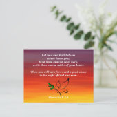 Bibelspeicher-Sprichwörter 3:3-4 Liebe & Tragfähig Postkarte (Stehend Vorderseite)