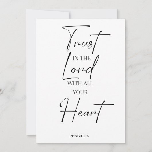 Bibelsprichwörter 3 vertrauen dem Herrn Einladung (Vorderseite)