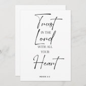 Bibelsprichwörter 3 vertrauen dem Herrn Einladung (Vorne/Hinten)