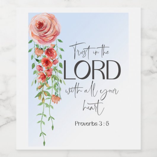 Bibelsprichwörter Blumenschrift Weinetikett (Einzelnes Label)