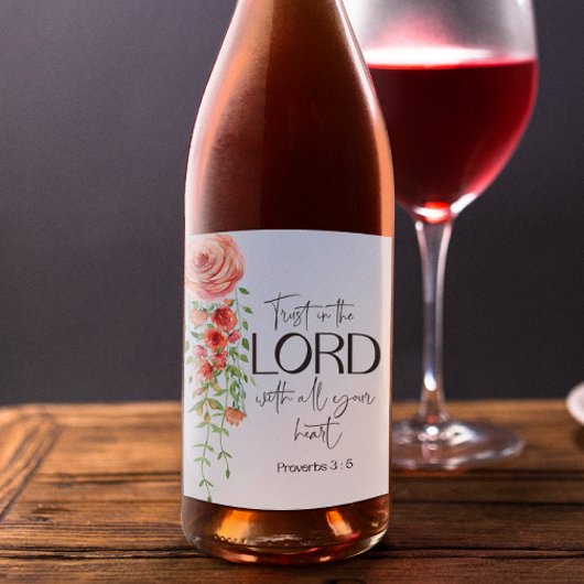 Bibelsprichwörter Blumenschrift Weinetikett