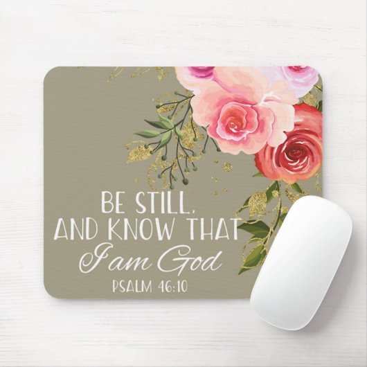 Bibelspruch-Blumen-Mauspad Mousepad (Mit Mouse)