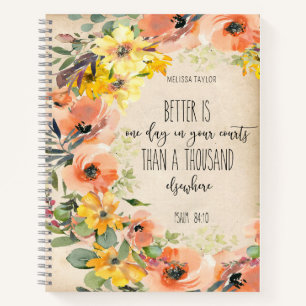 Bibelspruch-Blumen-Notizbuch Notizblock