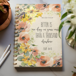 Bibelspruch-Blumen-Notizbuch Notizblock