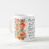 Bibelspruch Blumengestaltete Kaffeetasse (Vorderseite Links)