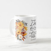Bibelspruch Blumengestaltete Kaffeetasse (Vorderseite Links)