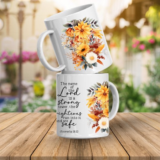 Bibelspruch Blumengestaltete Kaffeetasse