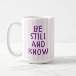 Bibelspruch Lila Schrift Minimalistische Kaffeetas Kaffeetasse