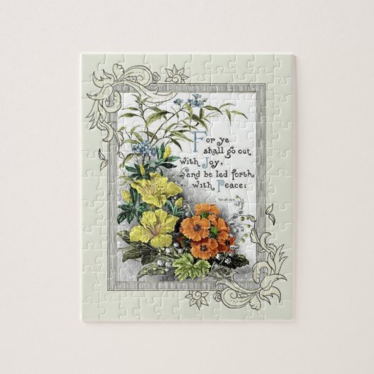 Bibelspruch mit Blumen Puzzle (Vertikal)