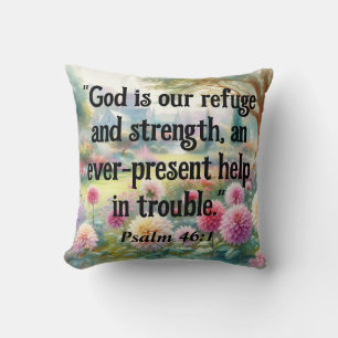 Bibelspruch Psalmen Typografie floral Aquarell Kissen