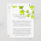 Bibelstelle, grüne Blätter Postkarte (Vorne/Hinten)