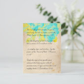 Bibelstelle, Grunge Blume Postkarte 2 (Stehend Vorderseite)