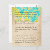 Bibelstelle, Grunge Blume Postkarte 2 (Vorne/Hinten)