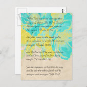 Bibelstelle, Grunge Blume Postkarte 2 (Vorne/Hinten)