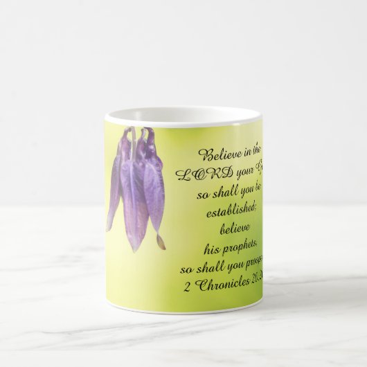 Bibeltext 2 Chroniken 20:20 Kaffeetasse (Mittel)