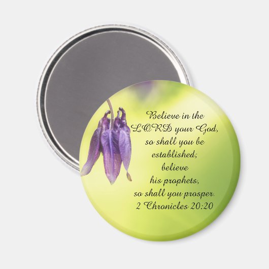 Bibeltext 2 Chroniken 20:20 Magnet (Vorderseite/Rückseite)