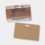 Bibeltext Ephesian 6 Auf volle Rüstung Gottes setz Ausweis (Vorder- & Rückseite)