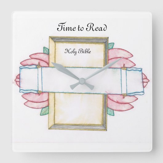 Bibeluhr Quadratische Wanduhr (Vorderseite)