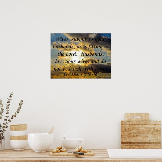 Bibelverheiratung Erinnerung Kolossians 3:18-19 Poster (Küche)