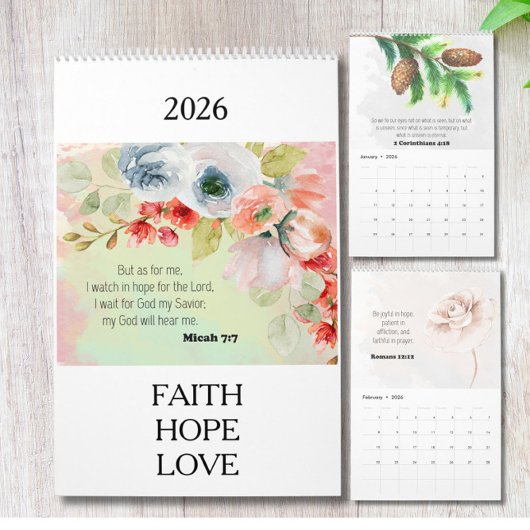 Bibelvers Blumenkalender 2026 Kalender