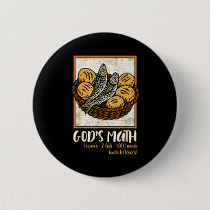 Bibelvers christlich Jesus Fische & Brote Gehen Button
