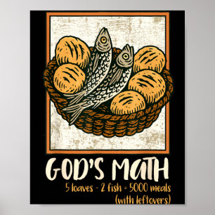 Bibelvers Christlich Jesus Fische & Brote Gehen Poster