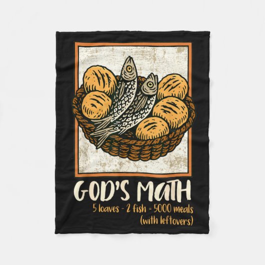 Bibelvers Christlich Jesus Fische & Brote Los Fleecedecke (Vorderseite)