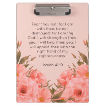 Bibelvers Clipboard | Rosa florales Design