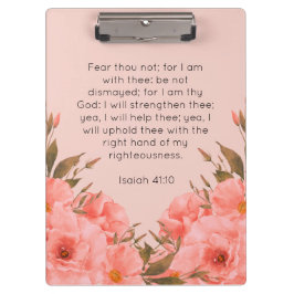 Bibelvers Clipboard | Rosa florales Design Klemmbrett