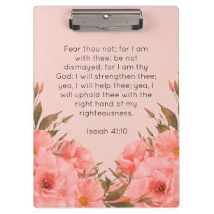 Bibelvers Clipboard   Rosa florales Design Klemmbrett