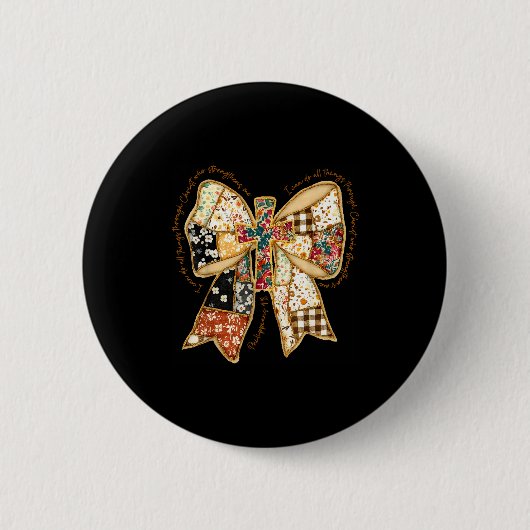 Bibelvers Coquette Christlich Jesus Schleife Patch Button (Vorderseite)