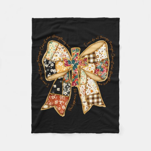 Bibelvers Coquette Christlich Jesus Schleife Patch Fleecedecke (Vorderseite)