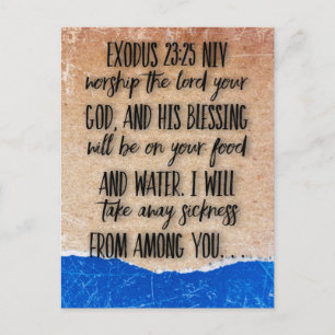 Bibelvers Exodus 23:25 Postkarte