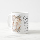 Bibelvers Floral Kaffeetasse (Vorderseite Links)