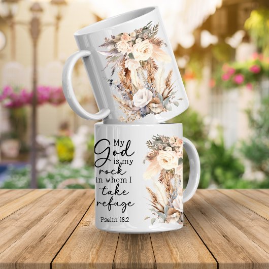 Bibelvers Floral Kaffeetasse