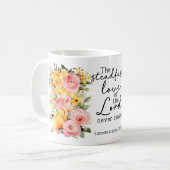 Bibelvers Florale Liebe Gottes Kaffeetasse (Vorderseite Links)