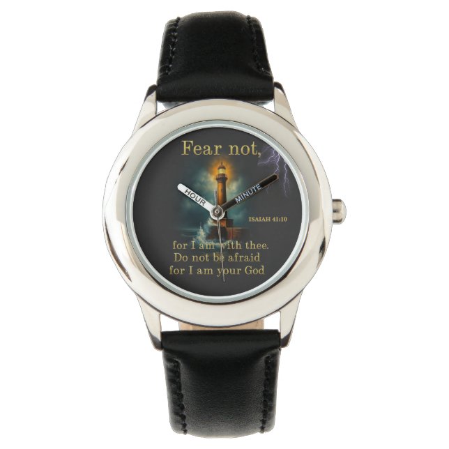 Bibelvers Fürchte dich nicht, denn ich bin bei dir Armbanduhr (Vorderseite)