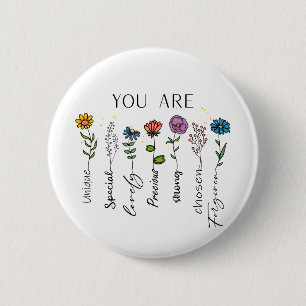 Bibelvers Inspiration Wildblume Positives Zitat Button