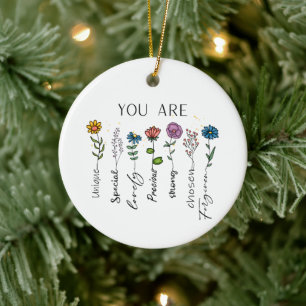 Bibelvers Inspiration Wildblume Positives Zitat Keramik Ornament