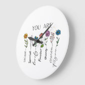 Bibelvers Inspiration Wildblumen-Affirmation Große Wanduhr (Winkel)